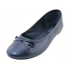 S8500L-Navy - Wholesale Women's "EasyUSA" Comfort Pu Upper Ballet Flat Shoes  ( *Navy Color )